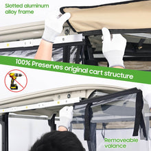 Load image into Gallery viewer, Striped Smart Track Style Golf Cart Enclosure for EZGO TXT – 2 Passenger