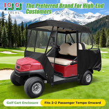 Load image into Gallery viewer, Black 2+2 (4 Passenger) Golf Cart Enclosure for Club Car Tempo/Onward – 600D Waterproof