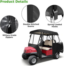 Load image into Gallery viewer, Black 2+2 (4 Passenger) Golf Cart Enclosure for Club Car Tempo/Onward – 600D Waterproof