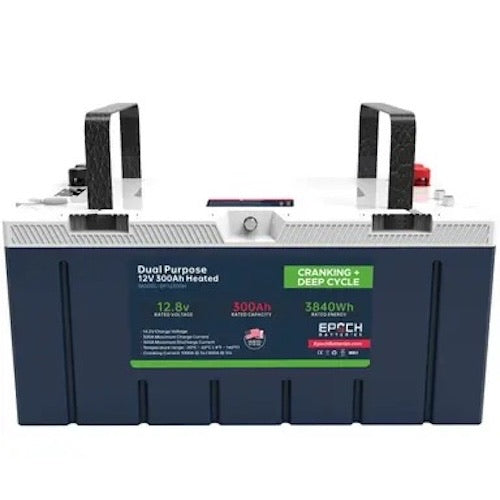 EPOCH 12V 300Ah LiFePO4 Deep Cycle Lithium Battery for RV, Marine, Solar Replacement