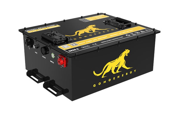 QOMO ENERGY EFlow 5165H 51.2V 65Ah Lithium Golf Cart Battery Kit with Bluetooth, Charger & LCD Display