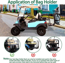 Load image into Gallery viewer, Universal Golf Cart Golf Bag Holder Rack – Rear-Mounted Storage for 2 Golf Bags