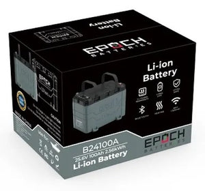 EPOCH 24V 100Ah LiFePO4 Deep Cycle Lithium Battery for RV, Marine, Solar, Golf Cart  Replacement