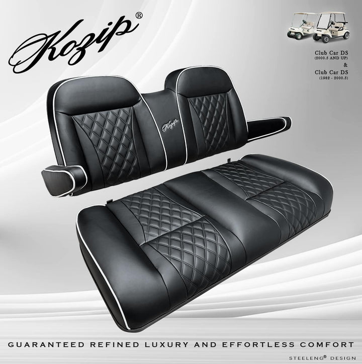 Kozip Aeris Front Seat Cushions – Club Car DS 1982-Up, Black/White | SCDS08
