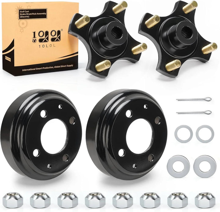 Heavy Duty Split Rear Brake Drum & Wheel Hub Assembly for 1982-Up EZGO TXT Golf Cart
