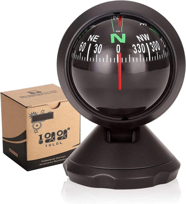 Universal Golf Cart Compass Gauge | Adjustable Mount for Boats, Trucks & Cars | Outdoor Navigation | Great Golf Gift