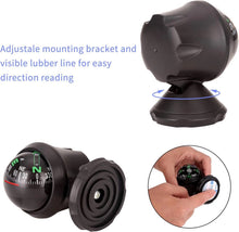 Load image into Gallery viewer, Universal Golf Cart Compass Gauge | Adjustable Mount for Boats, Trucks &amp; Cars | Outdoor Navigation | Great Golf Gift