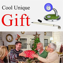 Load image into Gallery viewer, White Golf Pen Holder with Clock &amp; Golf Pens | Mini Desktop Golf Bag Desk Organizer | Golf Gift