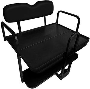NOMAD Golf Cart Rear Flip Seat Club Car Precedent/Tempo/Onward Black Cushion Set
