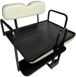 NOMAD Golf Cart Rear Flip Seat Club Car Precedent/Tempo/Onward White Cushion Set