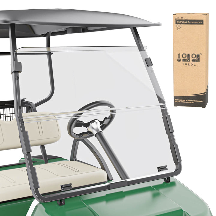 Acrylic Golf Cart Windshield for Club Car DS – 4mm Clear/Tinted Foldable Shield with Anti-UV Protection