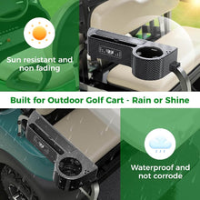 Load image into Gallery viewer, All-in-One Golf Cart Rear Seat Armrest with Storage &amp; Cup Holder – No Drill, Universal Fit