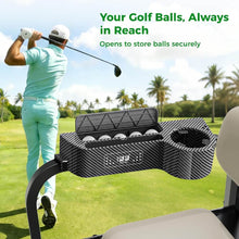 Load image into Gallery viewer, All-in-One Golf Cart Rear Seat Armrest with Storage &amp; Cup Holder – No Drill, Universal Fit