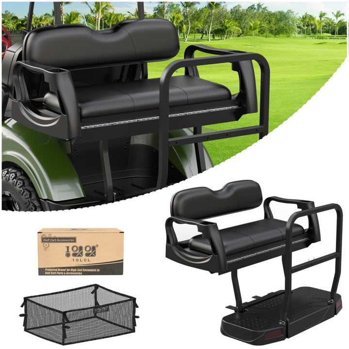 All Plastic Golf Cart Rear Seat Kit Assembly Folding Rear Seat for Yamaha Drive 2 (2017-Up)