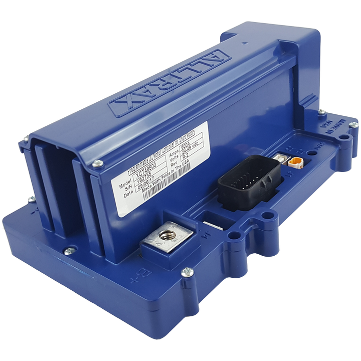 Alltrax XCT 500A controller family reference photo; application-specific connectors vary
