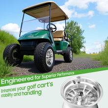 Load image into Gallery viewer, Aluminum Golf Cart Wheel Rims 10" Upgraded 4-Piece Set with SS Center Caps