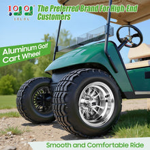Load image into Gallery viewer, Aluminum Golf Cart Wheel Rims 10" Upgraded 4-Piece Set with SS Center Caps