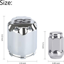 Load image into Gallery viewer, Chrome Golf Cart Center Caps &amp; Lug Nuts Kit (4 Caps + 16 Nuts) - Fits EZGO, Club Car