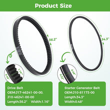 Load image into Gallery viewer, Drive Belt &amp; Starter Generator Belt Kit for Yamaha G1/G3 (1978–1989)