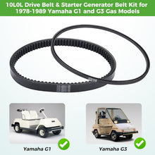 Load image into Gallery viewer, Drive Belt &amp; Starter Generator Belt Kit for Yamaha G1/G3 (1978–1989)