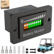 Load image into Gallery viewer, Golf Cart Battery Gauge – Accurate, Waterproof &amp; Multi-Voltage LED Indicator