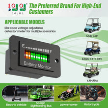Load image into Gallery viewer, Golf Cart Battery Gauge – Accurate, Waterproof &amp; Multi-Voltage LED Indicator
