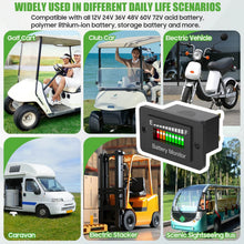 Load image into Gallery viewer, Golf Cart Battery Gauge – Accurate, Waterproof &amp; Multi-Voltage LED Indicator
