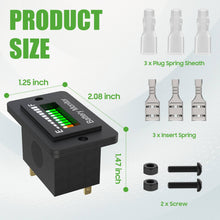 Load image into Gallery viewer, Golf Cart Battery Gauge – Accurate, Waterproof &amp; Multi-Voltage LED Indicator