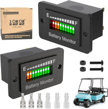 Load image into Gallery viewer, Golf Cart Battery Gauge – Accurate, Waterproof &amp; Multi-Voltage LED Indicator