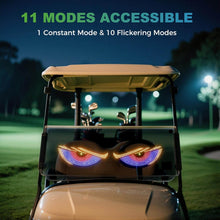 Load image into Gallery viewer, Golf Cart Devil Eyes LED Light – USB-Powered Windshield Display w/11 Dynamic Modes