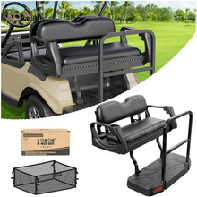 Load image into Gallery viewer, Golf Cart Rear Flip Seat for Club Car DS – Heavy-Duty Alloy Steel Frame w/ PE Cargo Deck