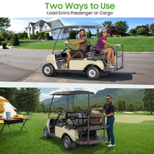 Load image into Gallery viewer, Golf Cart Rear Flip Seat for Club Car DS – Heavy-Duty Alloy Steel Frame w/ PE Cargo Deck