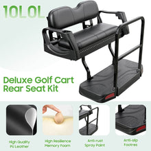Load image into Gallery viewer, Golf Cart Rear Flip Seat for Club Car DS – Heavy-Duty Alloy Steel Frame w/ PE Cargo Deck