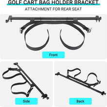 Load image into Gallery viewer, Golf Cart Rear Seat Bag Holder Bracket Attachment for Most 2+2 Golf Cart Rear Seats, No-Drilling