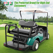 Load image into Gallery viewer, Golf Cart Rear Seat Kit 180° Flip Design for EZGO RXV with Padded Seat, Safety Armrest Cup Holder, Non-slip Pedal