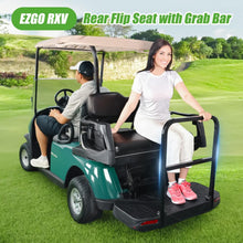 Load image into Gallery viewer, Golf Cart Rear Seat Kit 180° Flip Design for EZGO RXV with Padded Seat, Safety Armrest Cup Holder, Non-slip Pedal
