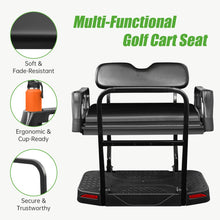 Load image into Gallery viewer, Golf Cart Rear Seat Kit 180° Flip Design for EZGO RXV with Padded Seat, Safety Armrest Cup Holder, Non-slip Pedal