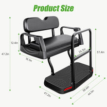 Load image into Gallery viewer, Golf Cart Rear Seat Kit 180° Flip Design for EZGO RXV with Padded Seat, Safety Armrest Cup Holder, Non-slip Pedal