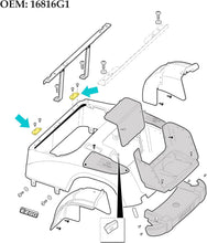 Load image into Gallery viewer, Golf Cart Seat Bottom Hinge Plates for EZGO RXV - Complete 2-Pair Set (Fits 2008+ Models)