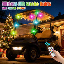 Load image into Gallery viewer, Golf Cart Strobe Light Kit – 6-Pack RGB Warning Lights with Remote Control
