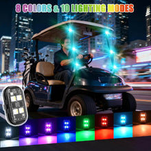 Load image into Gallery viewer, Golf Cart Strobe Light Kit – 6-Pack RGB Warning Lights with Remote Control