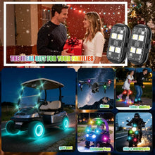 Load image into Gallery viewer, Golf Cart Strobe Light Kit – 6-Pack RGB Warning Lights with Remote Control