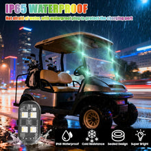 Load image into Gallery viewer, Golf Cart Strobe Light Kit – 6-Pack RGB Warning Lights with Remote Control