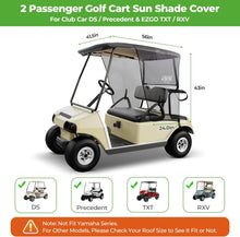 Load image into Gallery viewer, Golf Cart Sun Shade For EZGO TXT RXV &amp; Club Car Precedent DS, UV Heat Resistant Sunshade Curtain