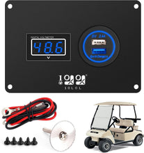 Load image into Gallery viewer, Golf Cart Volt Meter and USB Port 2-in-1 Panel with 3.0 Fast Charging