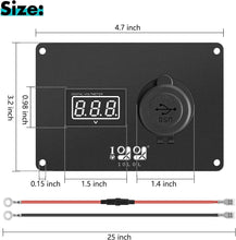 Load image into Gallery viewer, Golf Cart Volt Meter and USB Port 2-in-1 Panel with 3.0 Fast Charging