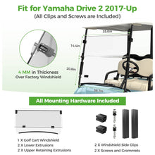 Load image into Gallery viewer, Golf Cart Windshield for Yamaha Drive 2 (2017-Up) – Clear &amp; Tinted Folding