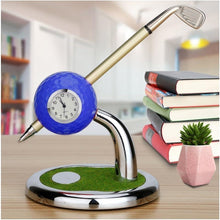 Load image into Gallery viewer, Golf Pen and Pen Holder with Clock Golf Accessories Desktop Decoration Gift