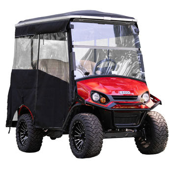 2023-Up EZGO Express S4 Elite RedDot Black 3-Sided Track Enclosure | 80-Inch Non-Modular Top