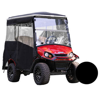 2023-Up EZGO Express S4 Elite with 80-Inch Non-Modular Top Black 3-Sided Track Style Vinyl Enclosure